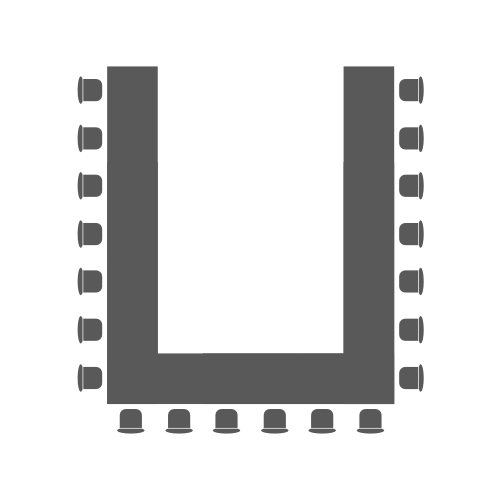 table layout illustration, horse shoe
